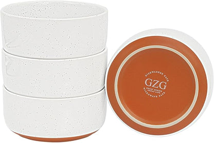 GZG 6 Inch Ceramic Cereal Bowls Set of 4, 28oz Large Soup Salad Pasta Bowls, Porcelain Oatmeal Bowl for Kitchen, Microwave & Dishwasher Safe