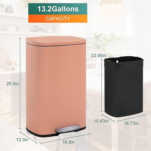 BestMassage 13 Gallon Stainless Steel Trash Can