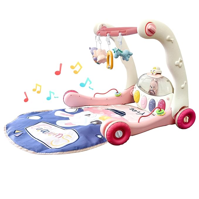 Baby Gym Play Mat 2-in-1 Baby Activity Center Playing Mat Tummy Time Mat Toddler Play Mat for Newborn to Toddler