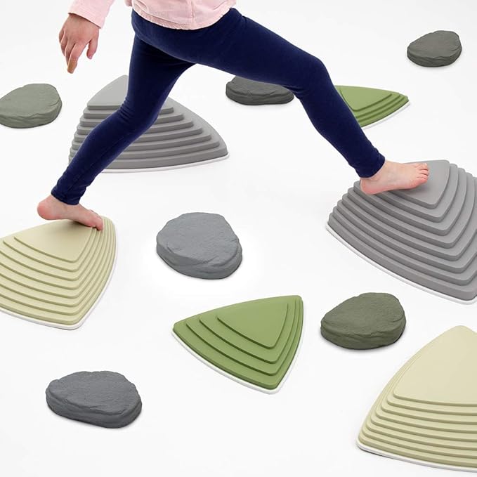 JumpOff Jo - Rocksteady - Balance & Coordination Enhancing Blocks and Stepping Foam Stones, Sensory Toys for Kids - Indoor and Outdoor Obstacle Course