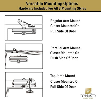 Dynasty Door Closer Adjustable Spring Size 3-6 Hydraulic Automatic Door Closer