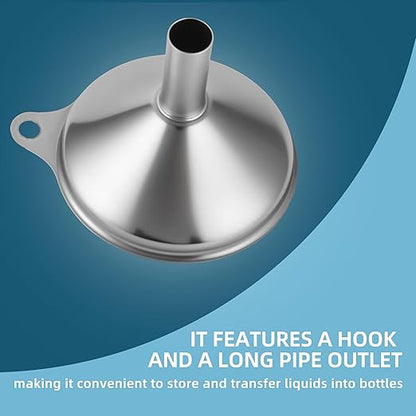 Stainless Steel Kitchen Funnel, Medium and Small Three-piece Set