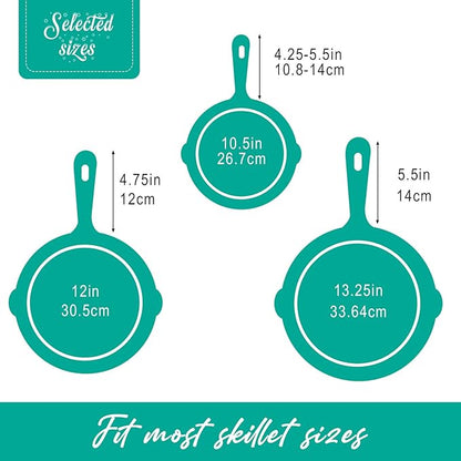 Joyhalo Cast Iron Skillet Handle Covers, 6 Pack Heat Resistant, Silicone Pot Handle Sleeve Covers, Aqua