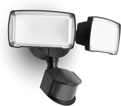 LUTEC 38W 3500 Lumen LED Motion Activated Integrated Dual-Head Floodlight