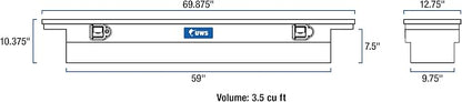 UWS EC10552 69-Inch Gloss Black Heavy-Wall Aluminum Slim Truck Tool Box with Low Profile, RigidCore Lid