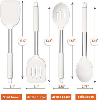 E-far Cooking Utensils Set of 4, Silicone Kitchen Utensils