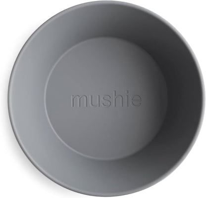 mushie Round Dinnerware Bowls for Kids | Made in Denmark, Set of 2 (Smoke)