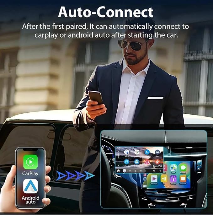 Wireless CarPlay Adapter 2-in-1 for Audi A5 2017 2018 2019 2020 2021 2022 2023 2024 2025, USB Design Plug and Play Bluetooth Fast Connection Car Accessories,A
