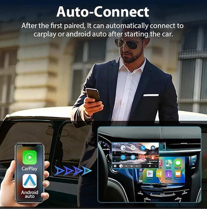 Wireless CarPlay Adapter 2-in-1 for Lincoln Nautilus 2018 2019 2020 2021 2022 2023 2024 2025, USB Design Plug and Play Bluetooth Fast Connection Car Accessories,A