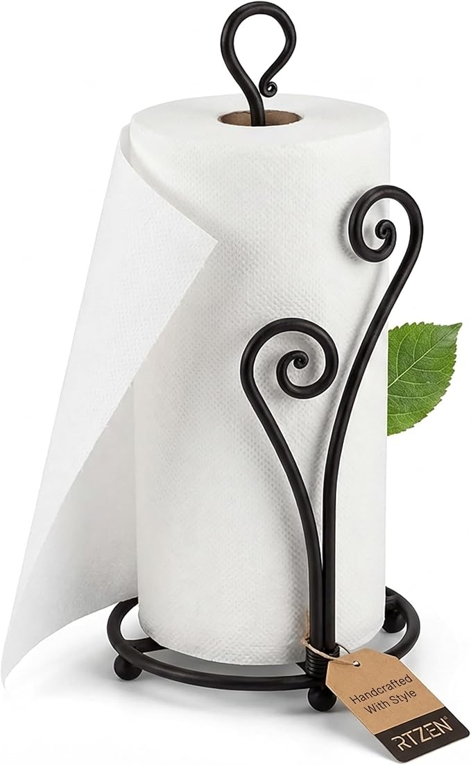 RTZEN Matte Black Paper Towel Holder Countertop