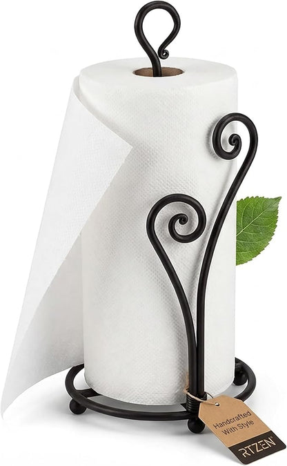 RTZEN Matte Black Paper Towel Holder Countertop