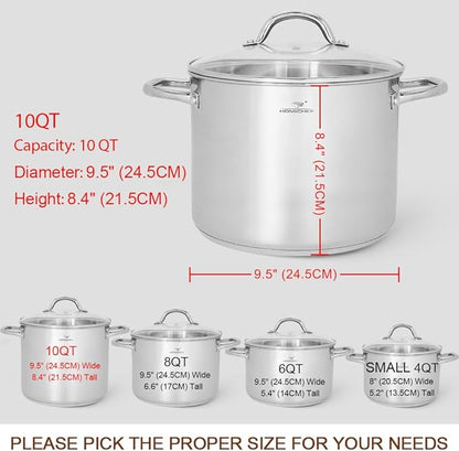 HOMICHEF 10 Quart Stock Pot