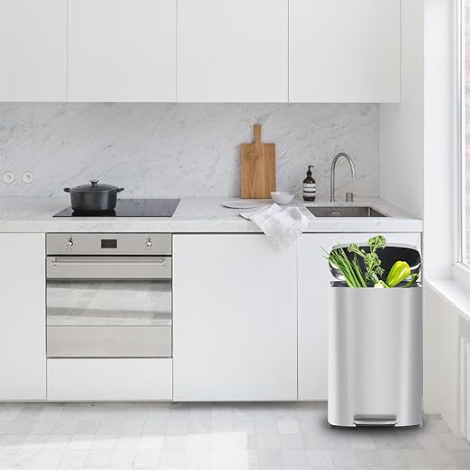 BestMassage 13 Gallon Stainless Steel Trash Can