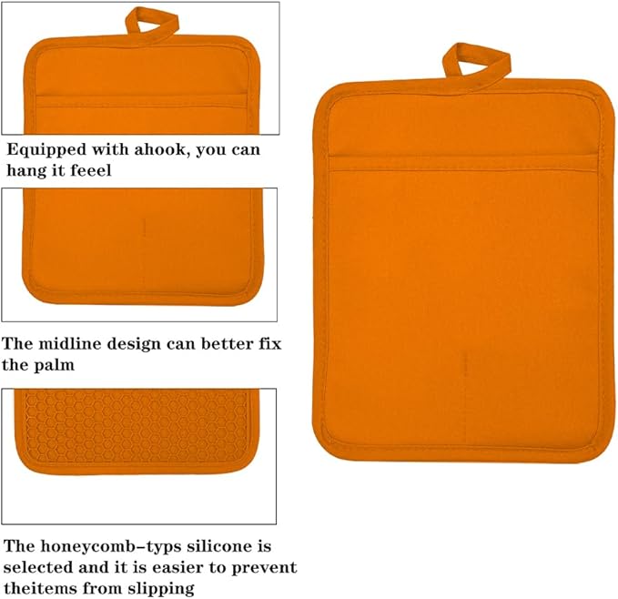 Oven Pot Holder with Pocket Cotton Heat Resistant Coaster Potholder Kitchen Hot