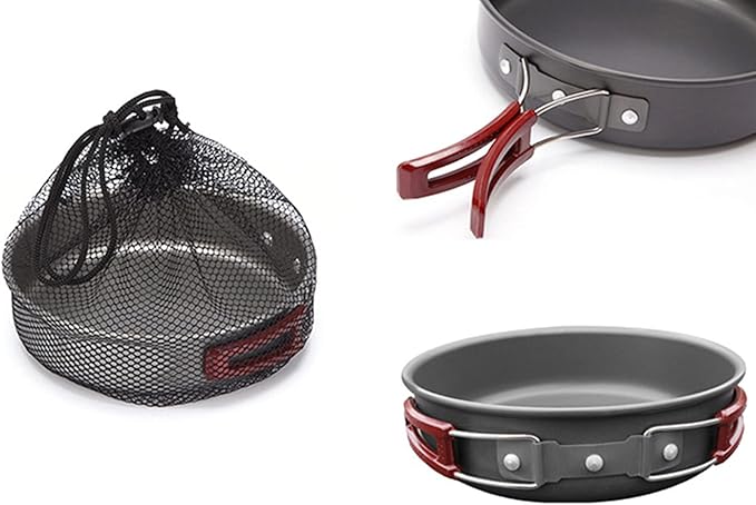 Aluminum alloy Non-Stick Medium Frying Pan with Folding Handle for Outdoor Camping Picnic Hiking