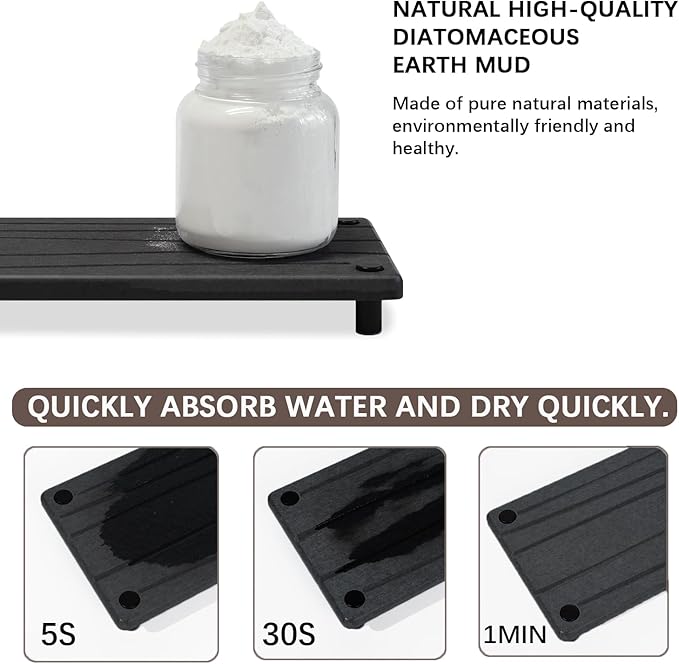 Quick Dry Sink Caddy Kitchen Sink Organizer, Water Absorbing Stone Tray