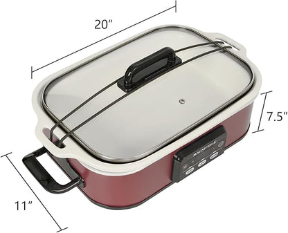 Magnifique 4 Quart Casserole Digital Slow Cooker, Premium Ceramic Bakeware