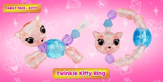 Twisty Petz Family Pack Kittys, Includes Two Bracelets and Four Rings. for Ages 6-12