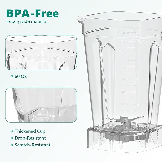OMMO Blender 1800W, Professional High Speed Countertop Blender