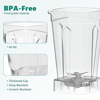 OMMO Blender 1800W, Professional High Speed Countertop Blender