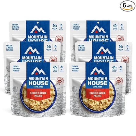 Mountain House GlutenFree Chicken & Mashed Potatoes FreezeDried Food for Camping, 12 Servings, 30Year ShelfLife