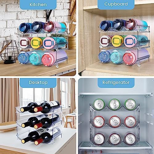spospo Water Bottle Organizer for Cabinet 3 Pack Water Bottle Holder