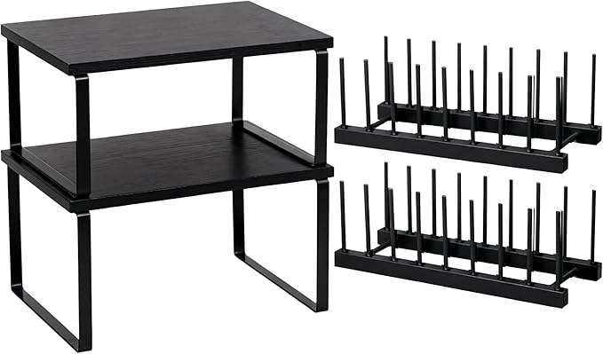 Marsui 4 Pcs Kitchen Organizer Accessories Set Cabinet Organizer Shelf and