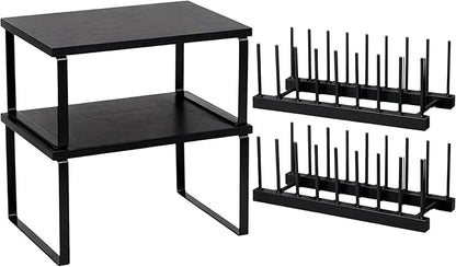 Marsui 4 Pcs Kitchen Organizer Accessories Set Cabinet Organizer Shelf and
