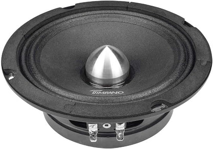Timpano 1000 Watts Midrange Speakers for Car Audio Systems TPT-MR6-4 Bullet 4 Ohm Shallow PRO Audio Mid Range Loudspeaker (Bundle 2 Speakers)