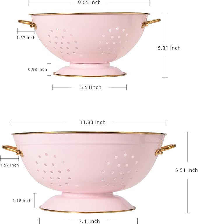 Metal Colander Set of 2, Strainer Basket