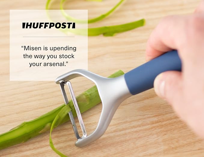 Misen Stainless Steel Vegetable Peeler - Dishwasher Safe Y Peeler - Easy to Use with Potatoes, Cabbage, Carrots, and More - Progessional Grade Kitchen Tool - Blue