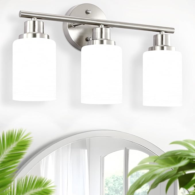 Guliaofo 3-Light Bathroom Light Fixtures, Vanity Lights
