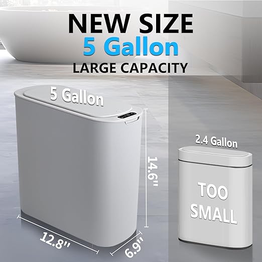 TIPGO 5 Gallon Motion Senor Bathroom Trash Can