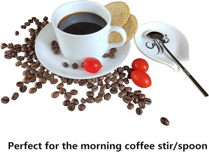 Coffee Spoon Rest, Small Ceramic Coffee Spoon Holder, Porcelain Spoon Holder