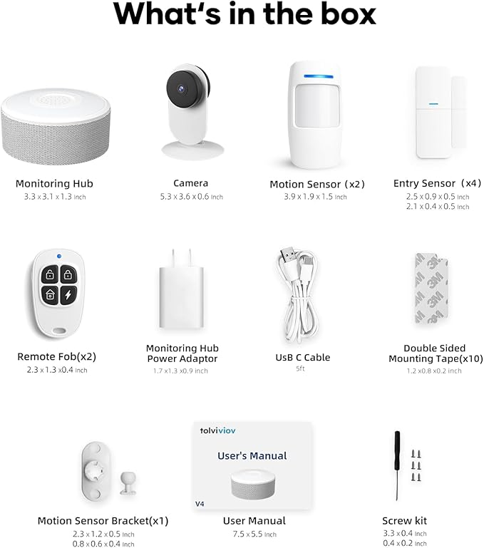 tolviviov Alarm System for Home Security, DIY Door Alarm Security Systems