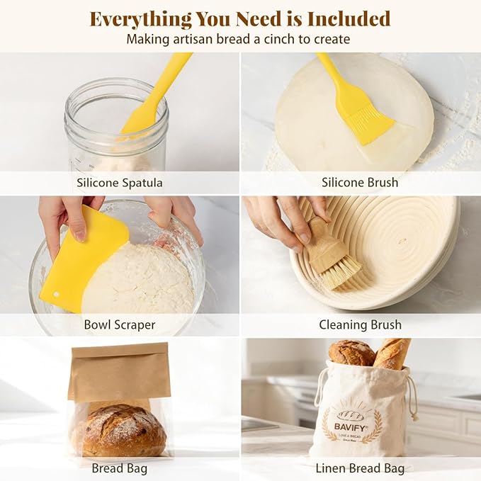 Sourdough Starter Kit, Banneton Bread Proofing Baskets Set, Sourdough Bread