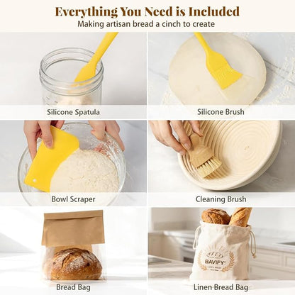 Sourdough Starter Kit, Banneton Bread Proofing Baskets Set, Sourdough Bread