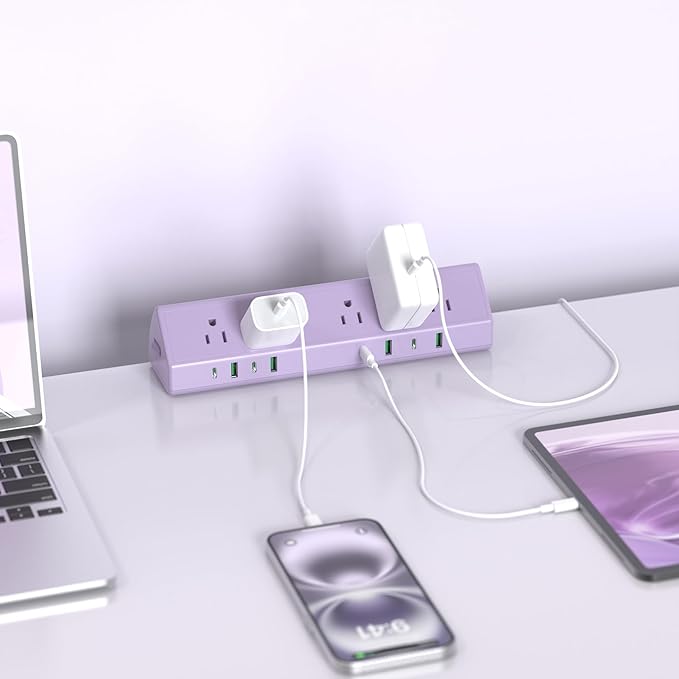 Jgstkcity Desk Clamp Power Strip, 45W Fast Charging Station, 4 USB-C, 4 USB-A
