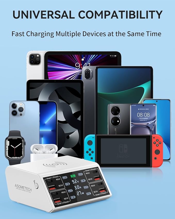 USB Charging Station, 100W 8-Port Charging Station