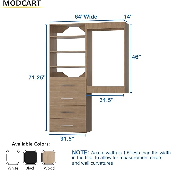 Modular Closet, Wood Tower Storage