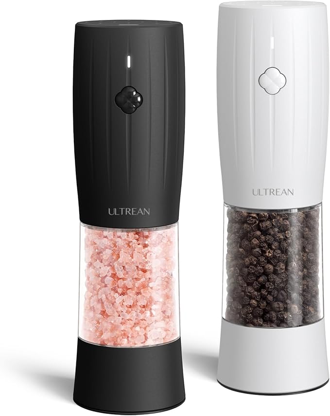 Ultrean Salt and Pepper Grinder Set, USB-C Rechargeable Automatic Pepper