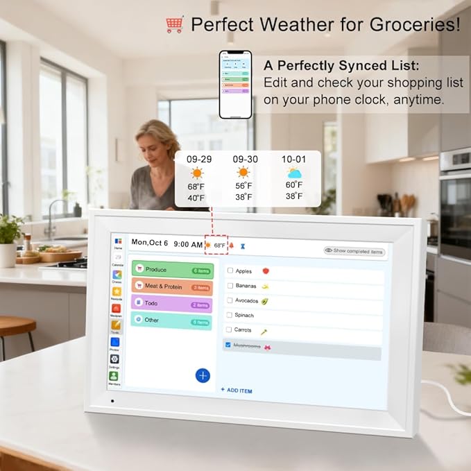 Smart Digital Calendar Family Planner Chore Chart HD Touchscreen Meal Planner &