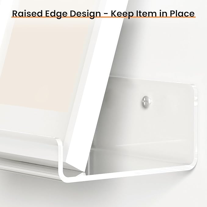 upsimples 4 Pack 15x6 Inches Acrylic Bathroom Shelves