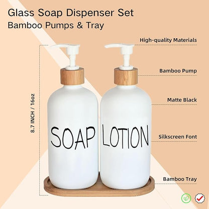 White Soap Dispenser Bathroom Set, Set