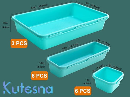 Kutesna 15 PCS Interlocking Desk Drawer Organizer Separator