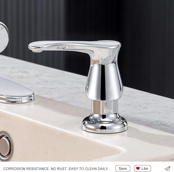 GAGALIFE Kitchen Sink Soap Dispenser Chrome, Under Sink Soap Dispenser