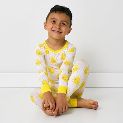 Little Sleepies Two-Piece Pajama Set for Boys & Girls, Soft Viscose from Bamboo Toddler Pajamas for Kids, Family Matching PJs