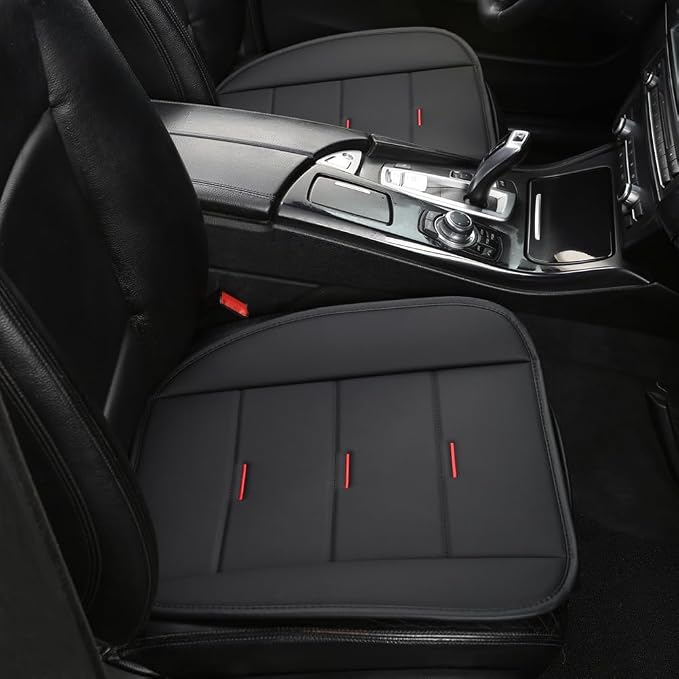 West Llama Bottom Seat Covers, Include 1 Pair Front Seat Protector and 1 Rear Seat Cover, Universal PU Leather Seat Covers for 90% Cars (Black)