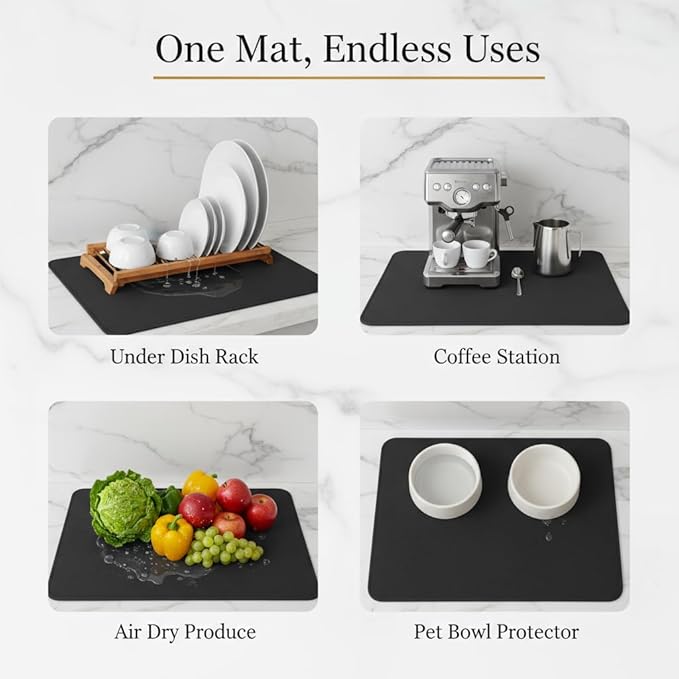Dish Drying Mat Super Absorbent – 12" x 18" Coffee Mat