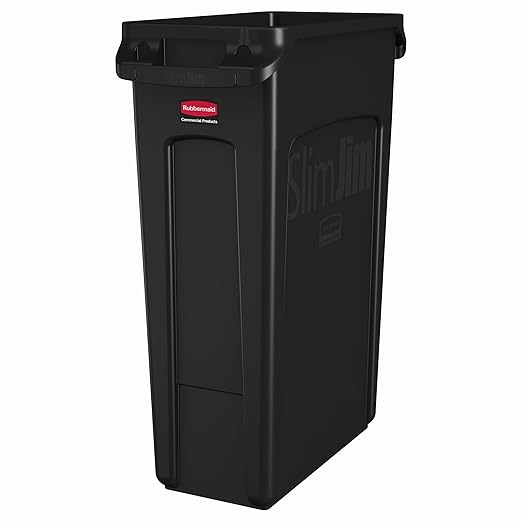 Rubbermaid Commercial Products Slim Jim Plastic Rectangular Trash/Garbage Can
